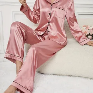ensemble pyjama satin décontracté